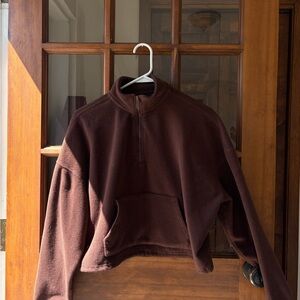 Women’s Brown Half-Zip Sweater